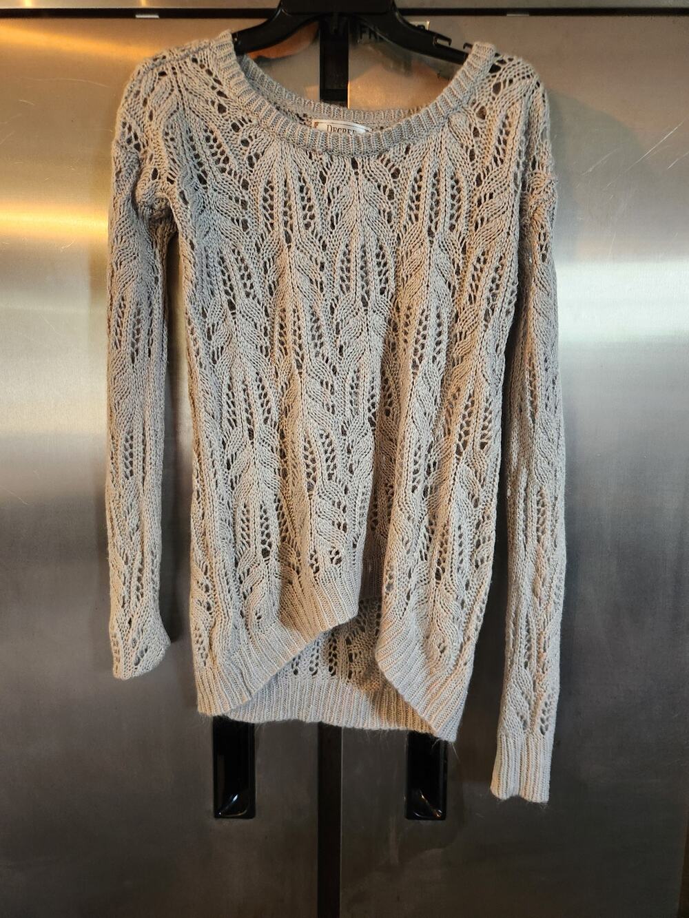 Decree Open Knit Crochet Sweater Women's Size Medium Ivory